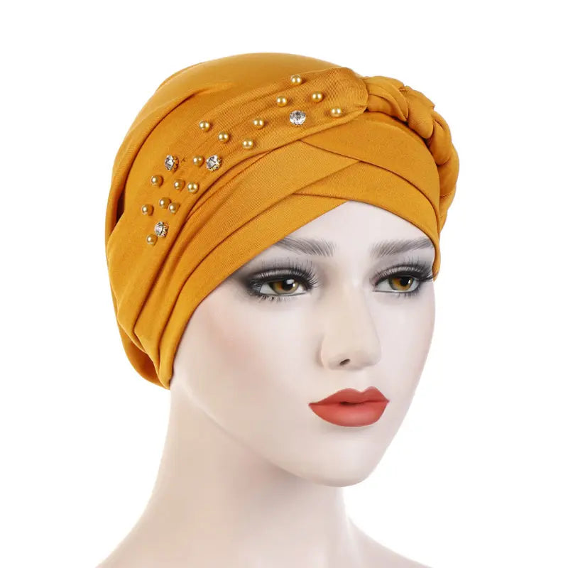 Single Braid Half Jeweled Turban